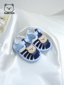 Infant Walking Sandals, Cute Bear Soft Sole Pre-Walker Shoes, Breathable & Non-Slip, Suitable For Daily Wear & Vacation, Spring/Summer Style