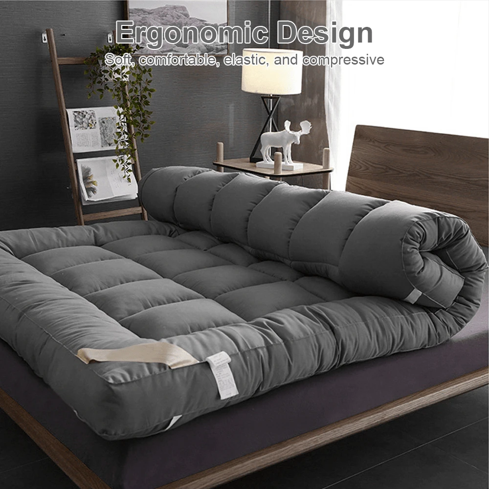 Microfibre Mattress Topper Four Sizes To Choose 3D+ Velvet Heavy Fill Super Soft And Fluffy Hand Filled Single Stitched - Grey - View 1