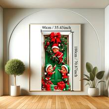 1pc 2D Door Banner, Santa Design Polyester Christmas Door Hanging Banner, Multi-Purpose Holiday Decor, Suitable For General Use And Christmas Party Decoration