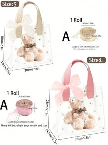 1 pieza, Bolsas de tote transparentes con estampado de margaritas Mini, Bolsas de regalo de PVC, Bolsas de tote con patrón de margaritas lindas, Bolsas de embalaje de regalo, Apropiado para regalos de boda, promociones, pequeños negocios, bolsas de compras, bolsas de fiesta, bolsas de regalo de fiesta de cumpleaños de boda, bolsas de embalaje de alimentos