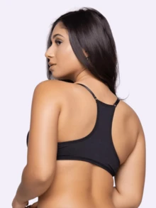 Kit 2 Swim Bra With Front Closure And Adjustable Straps - Blanco y Negro - Ver 5