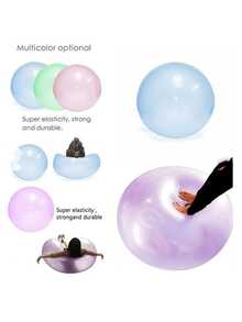 1pc Bubble Water Ball, Summer Pool & Beach TPR Bubble Ball, Large Inflatable Ball, Creative TPR Toy Bouncy Ball, Super Inflatable Ball, Containing Water & Bubbles, Suitable For Indoor/Outdoor Board Games, Summer Pool Party, Lawn & Floor Games - Multicolor - View 9