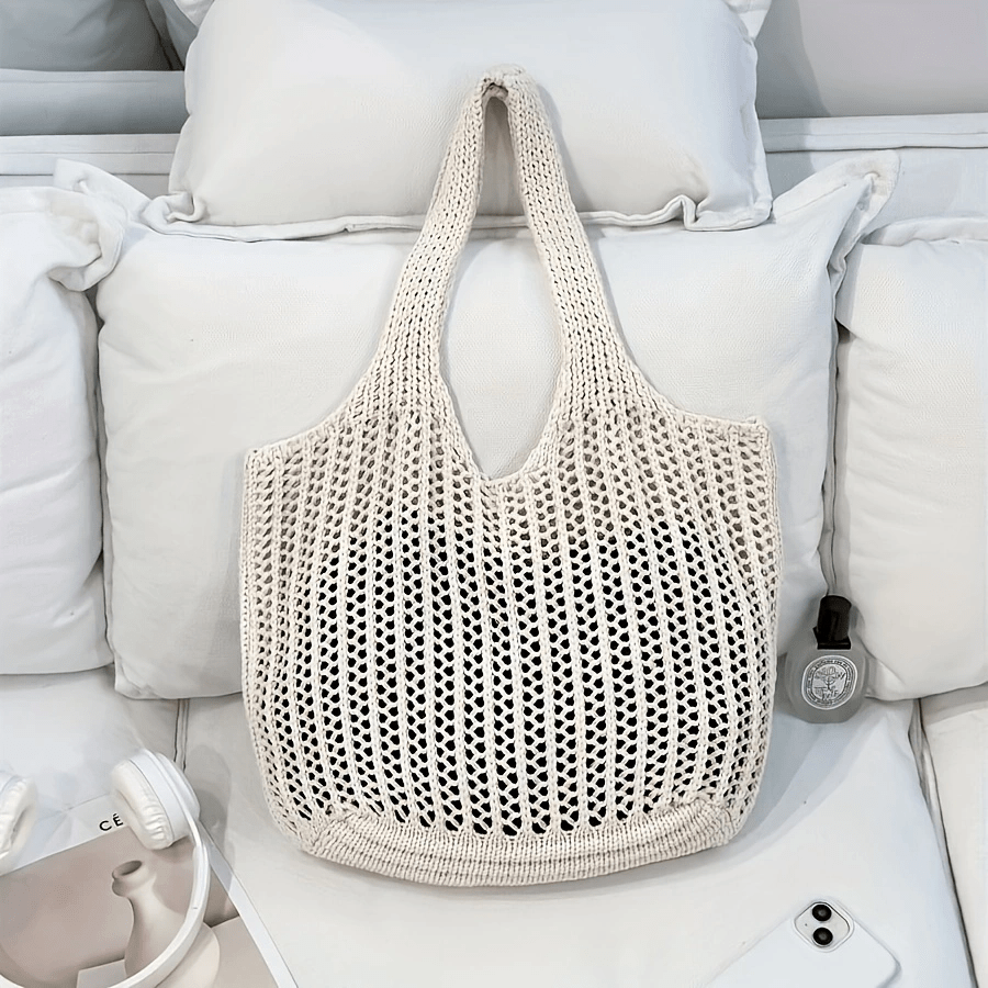 Neuer Sommer Modestil Leichte Damen Shopper Taschen für den täglichen Gebrauch, Gehäkelte Strandtaschen mit Durchbrüchen, große Kapazität Umhängetaschen für Einkaufen, Reisen, Outdoor und Schule. Multifunktionale Aufbewahrung Hobo Tasche für Urlaub und Freizeit oder einfaches Tragen