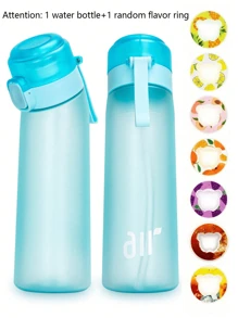 Yocity 1 pieza Botella de agua deportiva con 1 cápsula de sabor con forma de oso aleatoria, cápsulas de sabor 0 azúcar 0 calorías, para regalos del Día de San Valentín, regalo de cumpleaños, adecuado para gimnasios, aleatorio entre 7 sabores, para uso en exteriores, campamento