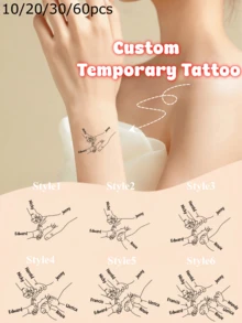 定制临时纹身，父亲节礼物创意，个性化姓名派对纹身，孙辈送的牵手爸爸/妈妈/祖父/祖母礼物，定制姓名纹身，派对纹身，定制家庭纹身贴纸，圣诞装饰，父亲节礼物，新年礼物