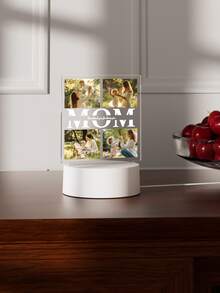1 Customized Acrylic Photo Night Light, Customized Photo Logo, Personalized Plastic Base Light For Customized Photos, Customized Text Decoration Light, Dinosaur Logo Gift, 1 High-Quality Customized, Personalized, Unique Ideal Gift For Her Boyfriend, Girlfriend's Anniversary, Valentine's Day, Mother's Day Birthday, Children's Day, Father's Day, Graduation Ceremony, Wedding, Family Living Room, Home