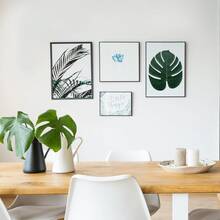 4 件热带棕榈叶仿真龟背叶，人造植物夏威夷派对丛林海滩装饰，适用于派对装饰、户外婚礼装饰