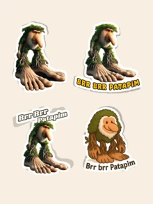 1 pieza Brr Brr Patapin (Sopa de cerebro italiana) Animales italianos de IA, Pegatina Patapim, Pegatina de meme divertida, Pegatina de vinilo para botella de agua, Pegatina para Kindle, Pegatina para teléfono, Pegatinas para libros - Multicolor - Ver 1