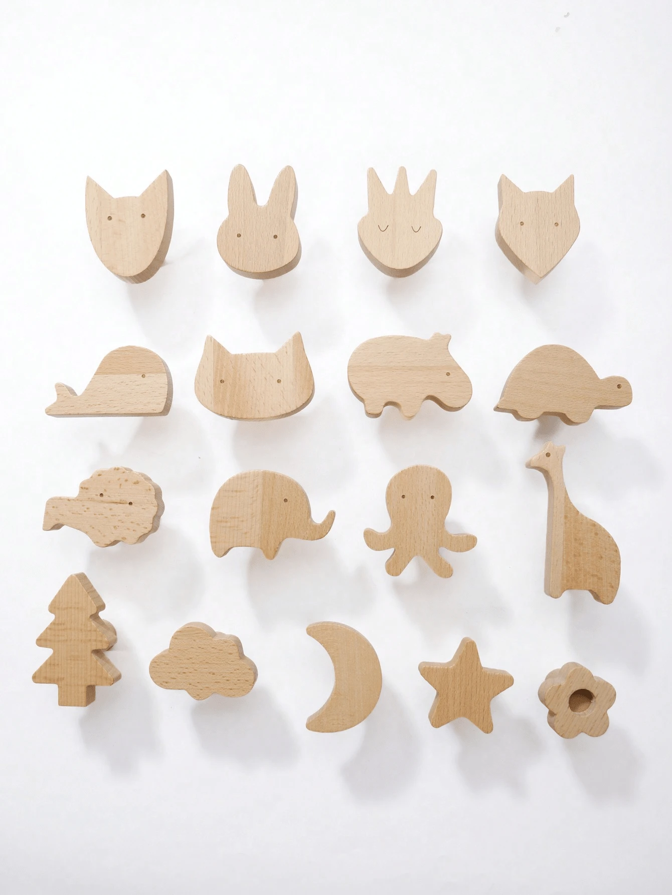 1pc Beech Wood Animal Shaped Wall Hanger Hook - Beech - View 1