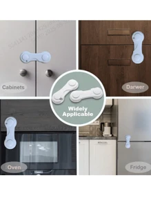 1/3/5/10 Piece Cabinet Lock, Cabinet Lock With Adhesive Security Lock For Drawer Cabinets, Closets And Pantry Doors, Anti-Theft Refrigerator Lock, Put In Window Lock To Protect Small Family Members