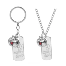 1件装爱与深空宇宙齐玉兰神星辉夏一舟同款苹果吊坠胸针戒指项链动漫情侣饰品 - 彩色 - 查看 5