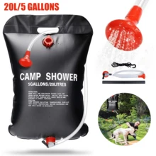20L Portable Shower Bag Solar Outdoor Camping Self-Heating Camping Hiking Water Black - Black - View 3