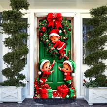 1pc 2D Door Banner, Santa Design Polyester Christmas Door Hanging Banner, Multi-Purpose Holiday Decor, Suitable For General Use And Christmas Party Decoration