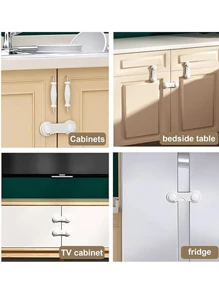 1/3/5/10 Piece Cabinet Lock, Cabinet Lock With Adhesive Security Lock For Drawer Cabinets, Closets And Pantry Doors, Anti-Theft Refrigerator Lock, Put In Window Lock To Protect Small Family Members