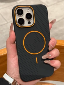彩色硅胶磁吸无线充电手机壳适用于 iPhone16 15 14 13 12 Pro Max 11 柔软全覆盖防震保险杠保护壳 防水防摔防刮 - 黑色 - 查看 3