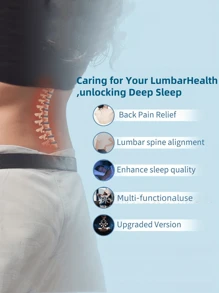 1 pieza Cojín lumbar inflable ajustable que alivia el entumecimiento de la parte baja de la espalda para dormir, conducir, volar, portátil
