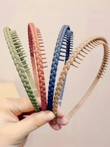 1/4/7/9 szt. Proste, cukierkowe, solidne opaski do włosów, koreańskie, nieuszkadzające, falowane, plecione opaski do włosów z ząbkami, odpowiednie do codziennego i okazjonalnego użytku