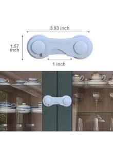 1/5/10 件可调节橱柜锁，无需钻孔，封闭式塑料抽屉和门闩，保护家居 | 物品存储 | 儿童保护 - 白色 - 查看 8