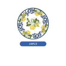 1/10/20 szt. Capri Lemon Talerze i serwetki Dekoracje imprezowe Jednorazowe zestawy naczyń stołowych Festiwal Urodziny Artykuły imprezowe Porcje dla 50 gości Naczynia obiadowe Ślubne