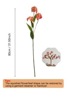 1PC 32in Real Touch Flame Lily - Ultra-Tall Fake Flowers For High Ceiling Decor, Luxury Dining Table Centerpiece, No-Fade Floral Arrangement, Photography Backdrop Prop - Multicolor - View 3