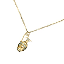 Retro Bottle Necklace Plated Pendant Bohemian Beach Necklace Vintage Neck Jewelry Women's Collarbone Chain Summer