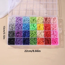 1 Box Clay Beads For Bracelet Making Kit 28 Colors 6mm Width Flat Round Polymer Clay Spacer Heishi Beads For DIY Jewelry Making Crafts