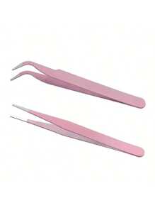2-Pack Colorful Macaron Pocket Tweezers, Multipurpose Tweezers Suitable For DIY Jewelry Making, Planner Crafts, False Lashes And More