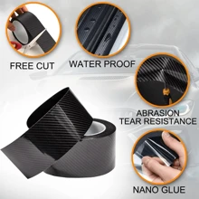 1 rollo de película protectora de borde de puerta de coche de fibra de carbono 3D, cinta resistente al agua y a los arañazos de PVC, película protectora universal para parachoques, material de PP, decoración de pared frontal, decoración de habitación, pegatina