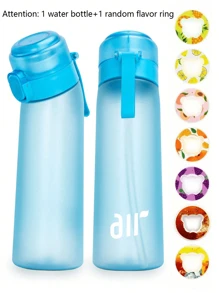 Yocity 1 pieza Botella de agua deportiva con 1 cápsula de sabor con forma de oso aleatoria, cápsulas de sabor 0 azúcar 0 calorías, para regalos del Día de San Valentín, regalo de cumpleaños, adecuado para gimnasios, aleatorio entre 7 sabores, para uso en exteriores, campamento
