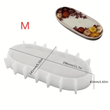 1pc Boat-Shaped Silicone Mold – Oval Resin & Cement Tray For Candle Making, Jewelry Storage, Succulent Planter, Candy Dish & Home Decor Display