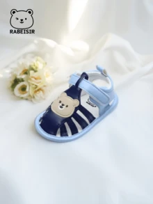 Infant Walking Sandals, Cute Bear Soft Sole Pre-Walker Shoes, Breathable & Non-Slip, Suitable For Daily Wear & Vacation, Spring/Summer Style