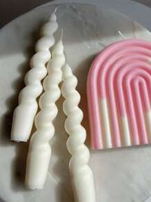 1 Box 3 Stück spiralige Taper Kerzen, 20 cm Länge, Bodendurchmesser 2 cm, 6 Stunden Brenndauer, unparfümiert, tropffrei, verjüngt, für Dinnerpartys und Hochzeitsdekoration
