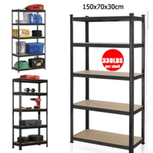 5 Tier Racking Heavy Duty Garage Shelving Storage Shelves Boltless Steel Unit - Black - View 3