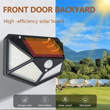 1/2/4/6PCS LED Solar Wall Lamp With Motion Sensor, 4 Sides Lighting LED Solar Lamp,Bright Solar Light, Recargables,Outdoor Solar Night Light, Suitable For Garden Decor Light, Courtyard Lighting,Street Lamp Garden Railing Decorative Lamp,Entrance Lighting