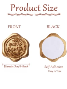 20/30/50/100 Pcs Wax Seal Stickers, You're Invited Wedding Invitation Envelope Seal Stickers, Self Adhesive Envelope Seals, Perfect For Wedding, Invitation, Envelopes, Gift Wrapping, Christmas - Bronze - View 7