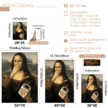 1 pieza Impresión de pintura al óleo del Vintage Funny Bathroom Mona Lisa, póster de renovación clásica, impresión de alta definición, impresión en lienzo, arte de pared, obra de arte exquisita, adecuada para baño, dormitorio, oficina, regalo de vacaciones, decoración de Año Nuevo, arte de renovación clásica, póster vintage, decoración de habitación, decoración del hogar, adecuada para la decoración de paredes de la sala de estar y el dormitorio. - Multicolor - Ver 9