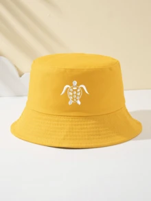 1 件女士刺绣海龟渔夫帽，户外运动旅行海滩必备，透气时尚百搭太阳帽，节日礼物 - A - 查看 10