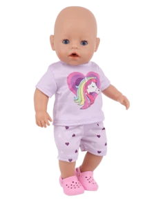 16-18 Inch Reborn Doll Clothes Set Universal 43CM Purple Pony Outfit Doll Clothing, Fun Dress-Up Doll Clothes, Great Birthday Gift For Children, Gift For Kids, Reborn Doll, Realistic Doll Clothing (Doll Not Included) - Multicolor - View 4