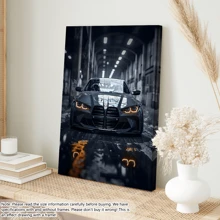1pc Modern Luxury Classic Sports Car M4 Poster - Sleek Black And Gray Canvas Wall Art, Home Decor For Living Room, Bedroom, Office - High-Quality Print, Available In Multiple Sizes, Indoor Wall Art Modern Canvas Art Sleek Artwork, Large Canvas Wall Art Gifts Birthday Graduation