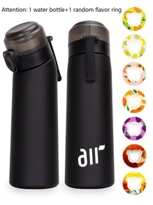 Yocity 1 pieza Botella de agua deportiva con 1 cápsula de sabor con forma de oso aleatoria, cápsulas de sabor 0 azúcar 0 calorías, para regalos del Día de San Valentín, regalo de cumpleaños, adecuado para gimnasios, aleatorio entre 7 sabores, para uso en exteriores, campamento