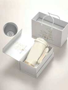 1pc Personalized Thick Vacuum Insulated Stainless Steel Water Bottle, 500ml Large Capacity, Home, Office & Outdoor Use, Customizable Name Or Company Logo, Gift Box Packaging - Multicolor - View 10