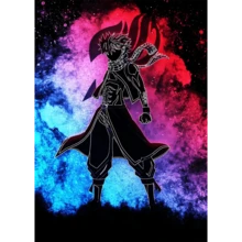 1/3 件墙面艺术海报可选框架流行优质日本动漫墙面艺术妖精的尾巴纳兹帆布海报适用于可爱房间装饰高品质家居装饰画 - 彩色 - 查看 10