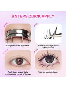 96簇自然下睫毛5-7毫米下睫毛带粘合剂自然外观和隐形预粘睫毛透明带睫毛可重复使用日韩化妆工具适合女性眼睛