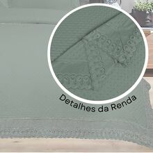 Habitat 3-Piece Lace Bedspread Kit Queen King And Super King Size Delicate Plain - 綠色 - 查看 4