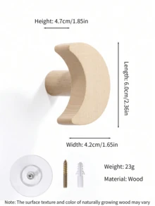 1pc Beech Wood Animal Shaped Wall Hanger Hook - Beech - View 13