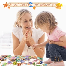 54PCs Pescaria magnética infantil Brinquedo pescaria de madeira  Jogo montessori Interativo Pai-Filho