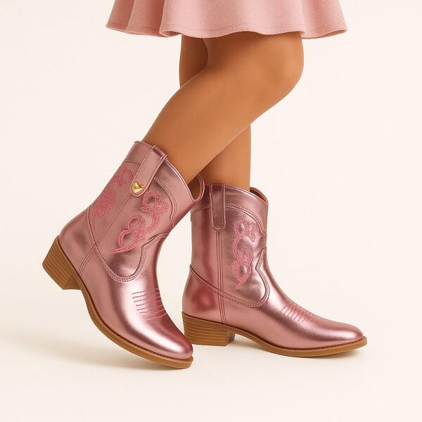 Botas cowboy premium suaves modernas con plataforma para niñas botines infantil moda rodeovaqueras rosas metalicas 15mx-21mx ecopiel elegante chelsea