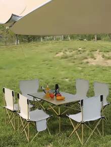 1 pezzo Set portatile e pieghevole da esterno multifunzionale di tavolo e sedia, adatto per campeggio, picnic, barbecue, leggero e pieghevole, adatto per balcone e giardino - Multicolore - Visualizzare 12