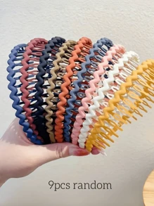 1/4/7/9 szt. Proste, cukierkowe, solidne opaski do włosów, koreańskie, nieuszkadzające, falowane, plecione opaski do włosów z ząbkami, odpowiednie do codziennego i okazjonalnego użytku