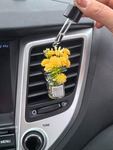 1 pièce/4 pièces Clip de sortie d'air de vase à quatre couleurs, clip de sortie d'air de climatisation de voiture, mini vase décoratif, accessoires d'intérieur de voiture, accessoires pour femmes - Multicolore - Voir 3